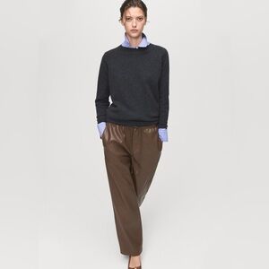 NWT MANGO Faux Leather Pants With Elastic Waist